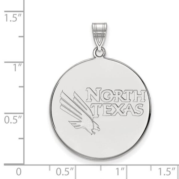 14k White Gold North Texas XL Disc Pendant